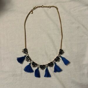 J crew chunky blue tassel necklace 2010’s
